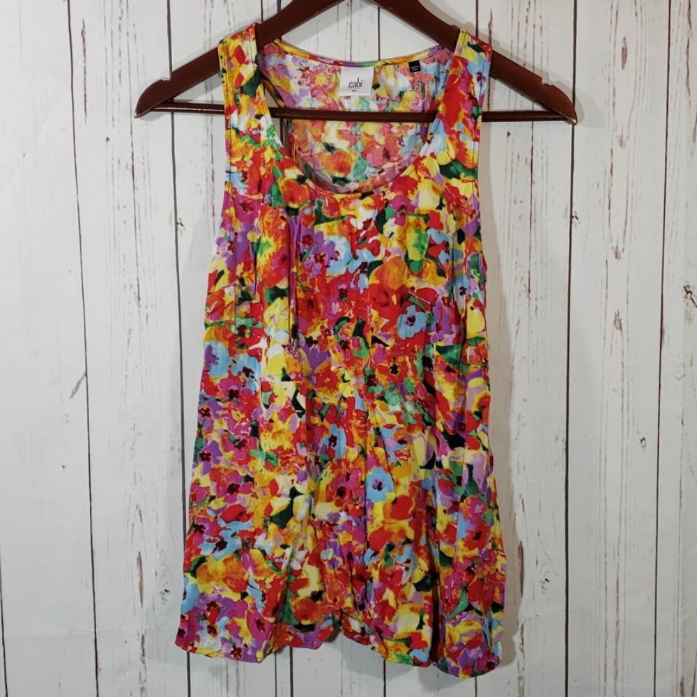 cAbi multicolor floral razorback tank Size XS